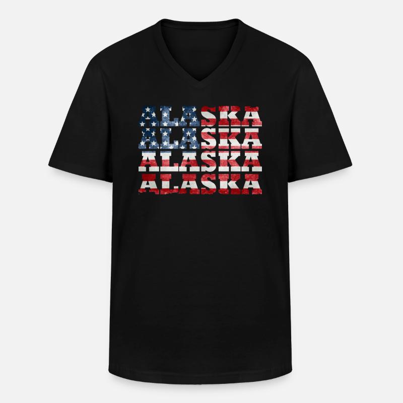 Alaska - Männer-T-Shirt mit V-Ausschnitt - Schwarz