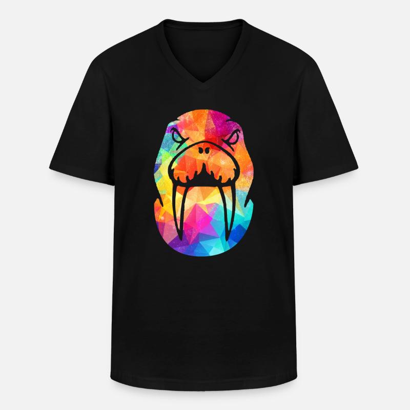 Walross - Männer-T-Shirt mit V-Ausschnitt - Schwarz