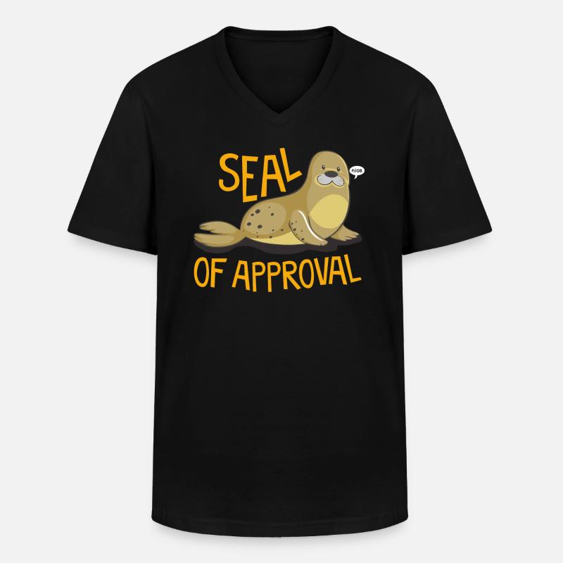 Dichtung - Männer-T-Shirt mit V-Ausschnitt - Schwarz