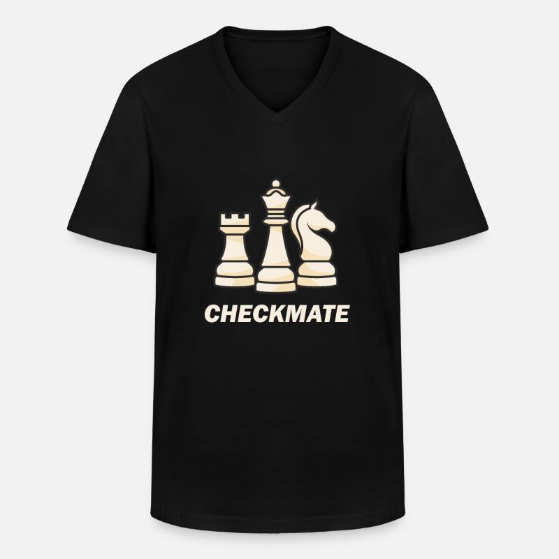 Checkmate Schach Schachmatt Geschenk - Männer-T-Shirt mit V-Ausschnitt - Schwarz