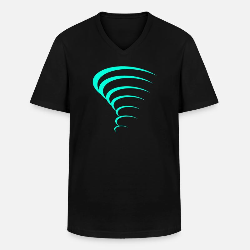 Tornado Design - Männer-T-Shirt mit V-Ausschnitt - Schwarz