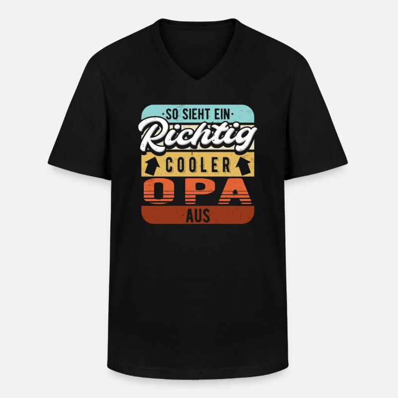 Opa Großvater Großvati Geschenk - Männer-T-Shirt mit V-Ausschnitt - Schwarz