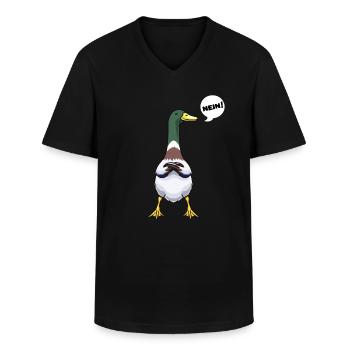 Sture Laufente Laufenten Nein lustig Geschenk - Männer-T-Shirt mit V-Ausschnitt - Schwarz - Vorne - AI Model Male 178 dark (178cm)
