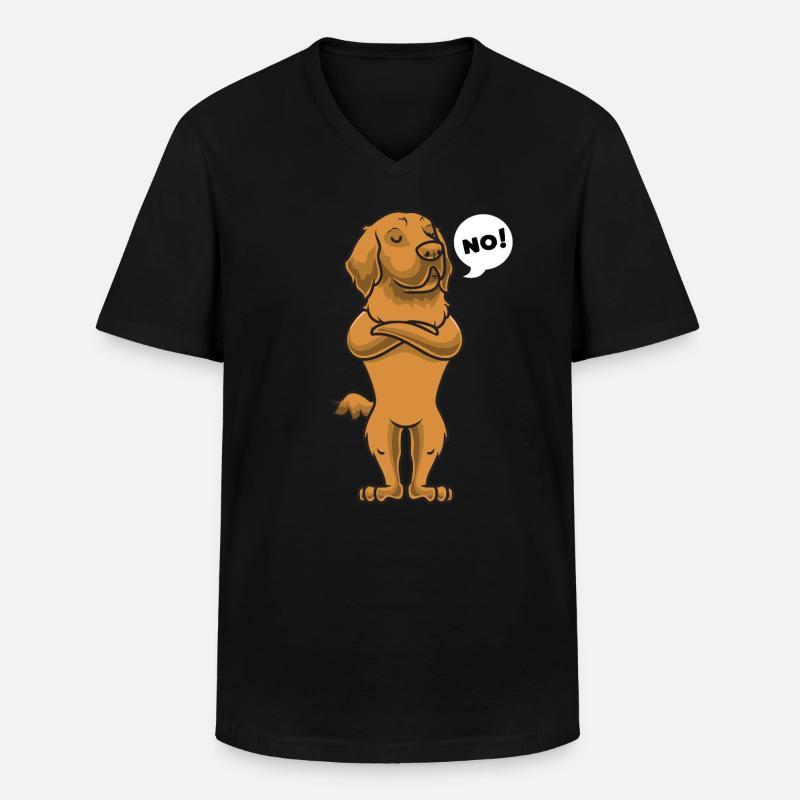 Sturer Hovawart Hund - Männer-T-Shirt mit V-Ausschnitt - Schwarz