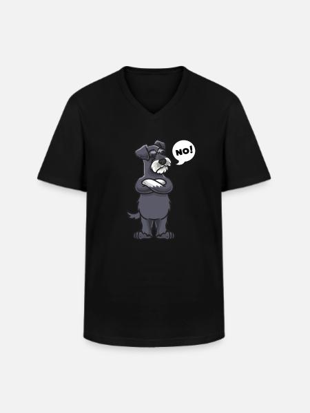 Stubborn miniature schnauzer - Men's V-Neck T-Shirt - black