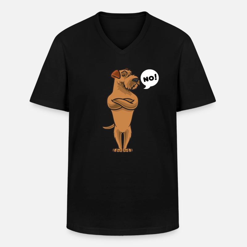 Sturer Irish Terrier - Männer-T-Shirt mit V-Ausschnitt - Schwarz