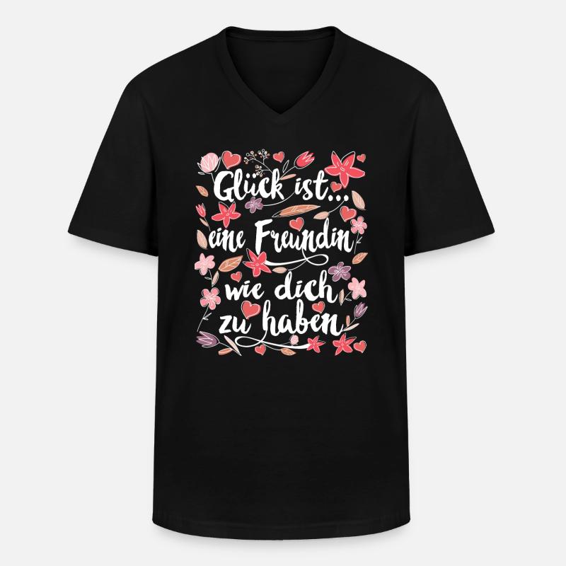 Freundin beste Freundinnen Geschenk - Männer-T-Shirt mit V-Ausschnitt - Schwarz