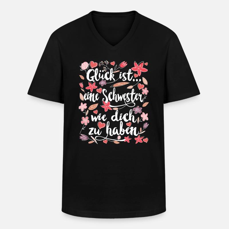 Beste Schwester - Männer-T-Shirt mit V-Ausschnitt - Schwarz
