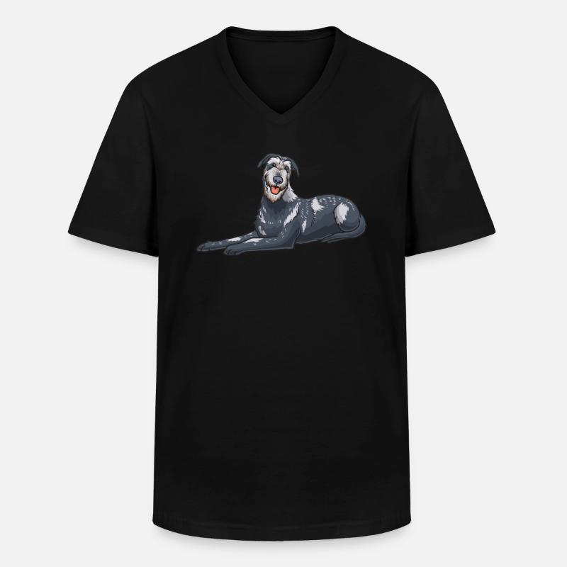 Irischer Wolfshund Hund - Männer-T-Shirt mit V-Ausschnitt - Schwarz