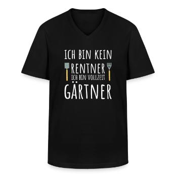 Ich bin kein Rentner ich bin Vollzeit Gärtner - Männer-T-Shirt mit V-Ausschnitt - Schwarz - Vorne - AI Model Male 178 dark (178cm)