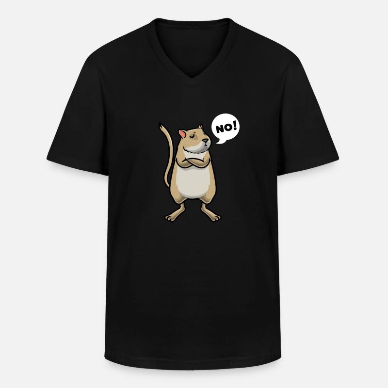 Rat de course mongole Rennmaus Gerbil - T-shirt col V Homme - noir