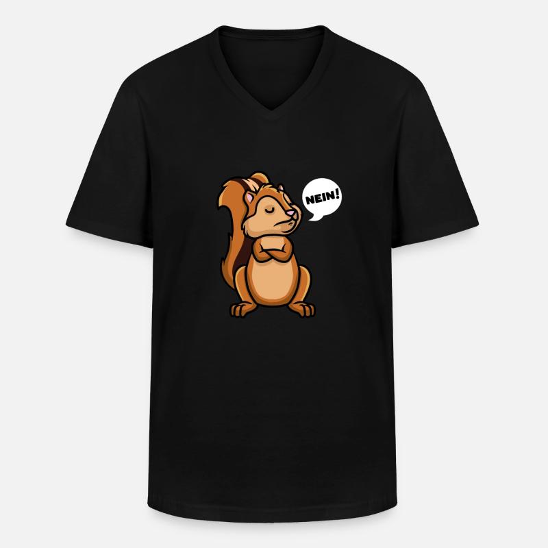 Streifenhörnchen Backenhörnchen - Männer-T-Shirt mit V-Ausschnitt - Schwarz
