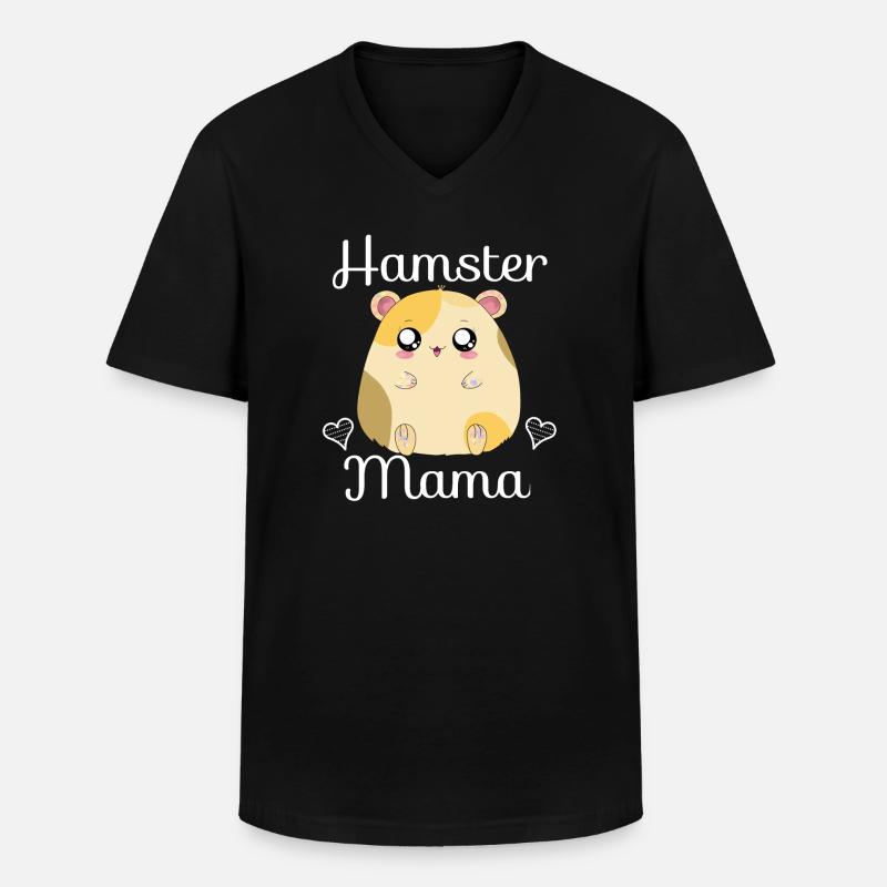 Hamster Mama - Männer-T-Shirt mit V-Ausschnitt - Schwarz