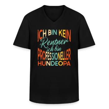 Hunde Opa Professioneller Hundeopa Enkelhund - Männer-T-Shirt mit V-Ausschnitt - Schwarz - Vorne - AI Model Male 178 dark (178cm)