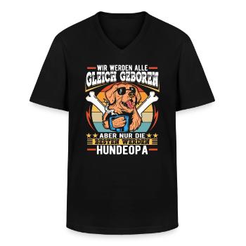 Hunde Opa Hundeopa Enkelhund Großeltern - Männer-T-Shirt mit V-Ausschnitt - Schwarz - Vorne - AI Model Male 178 dark (178cm)