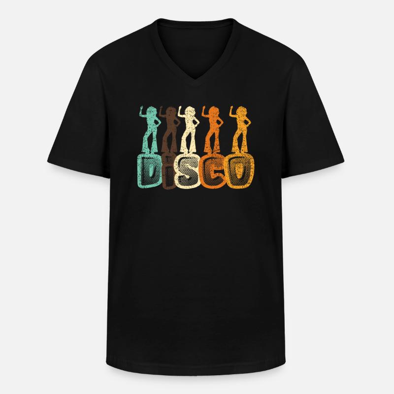 Disco - Männer-T-Shirt mit V-Ausschnitt - Schwarz