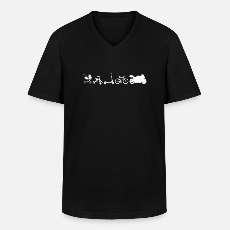 Evolution Motorrad - Männer-T-Shirt mit V-Ausschnitt - Schwarz