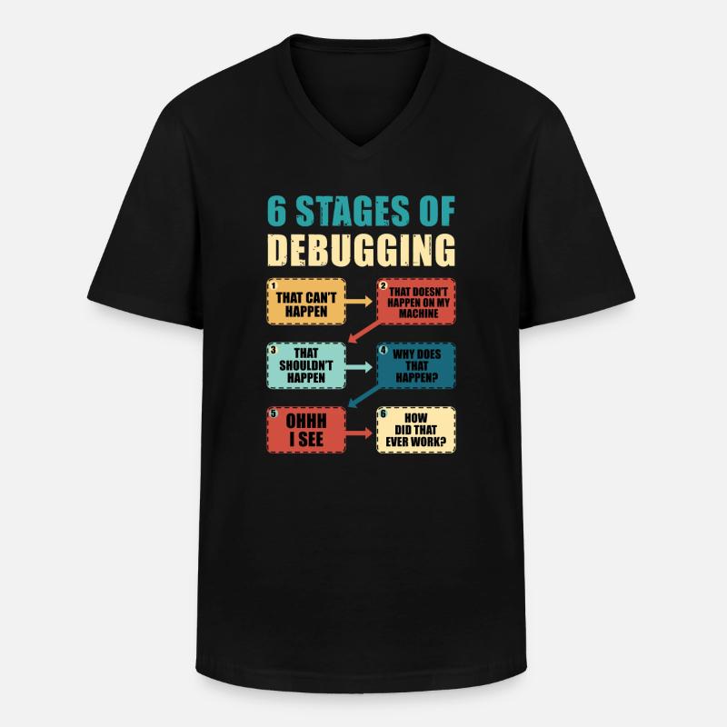 Programming Debugging Funny Programmer Gift - Men's V-Neck T-Shirt - black
