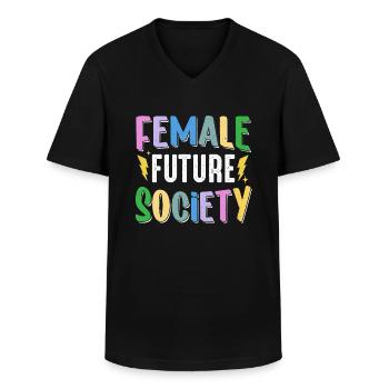 Feminist Womens Rights Female - Männer-T-Shirt mit V-Ausschnitt - Schwarz - Vorne - AI Model Male 178 dark (178cm)