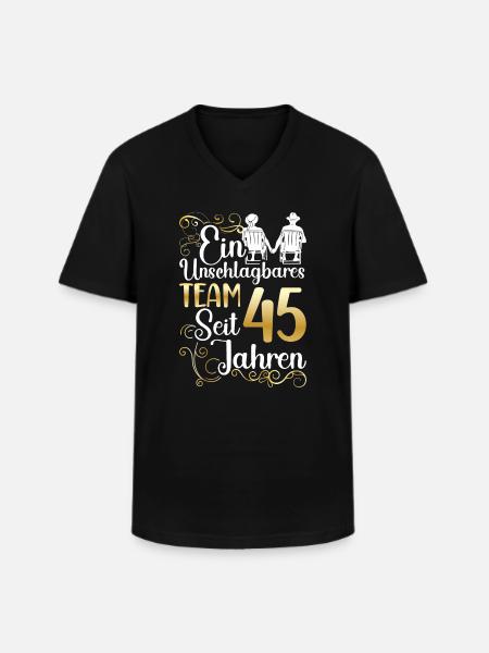 Messinhochzeit 45 Jahre Verheiratet Hochzeitstag - Männer-T-Shirt mit V-Ausschnitt - Schwarz
