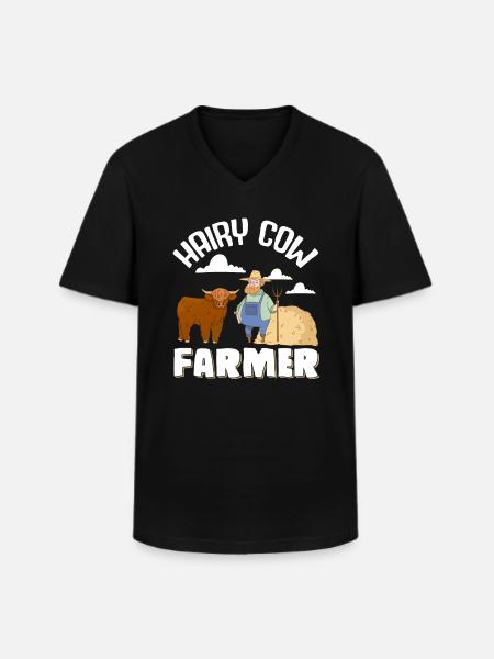 Scottish Highland Cattle Cow - Men's V-Neck T-Shirt - black