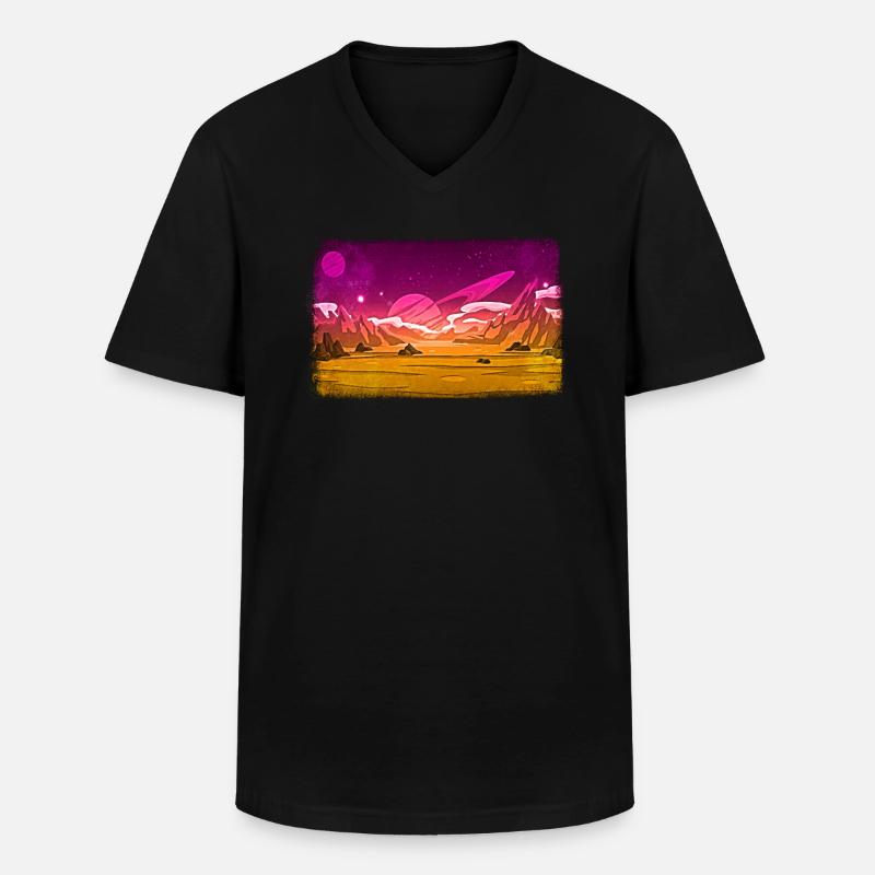 Exoplanet - Männer-T-Shirt mit V-Ausschnitt - Schwarz