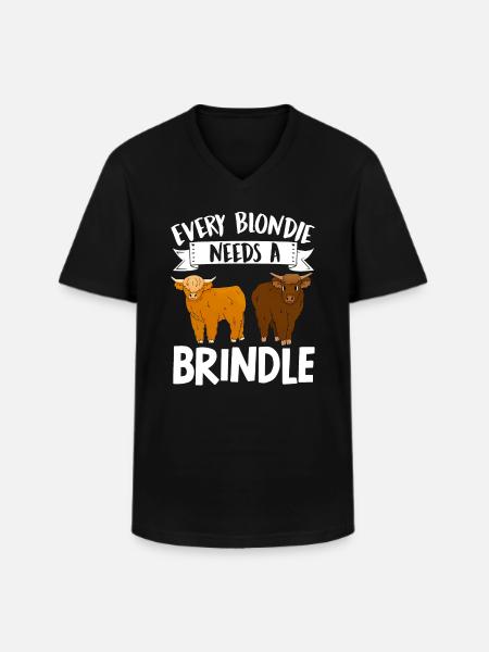 Scottish Highland Cattle Cow - Men's V-Neck T-Shirt - black