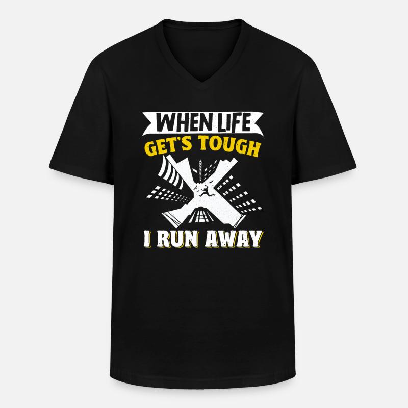 Parkour Freerunning Traceur - Männer-T-Shirt mit V-Ausschnitt - Schwarz