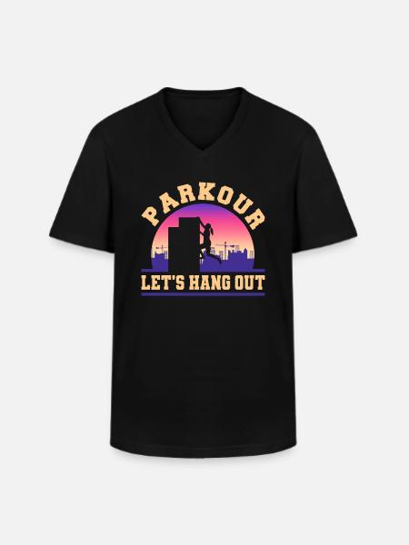 Parkour Freerunning Traceur - Männer-T-Shirt mit V-Ausschnitt - Schwarz