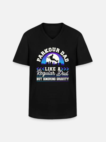 Parkour Freerunning Traceur - Männer-T-Shirt mit V-Ausschnitt - Schwarz