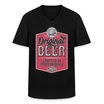 Beer - Men's V-Neck T-Shirt - black - Front - AI Model Male 178 dark (178cm)