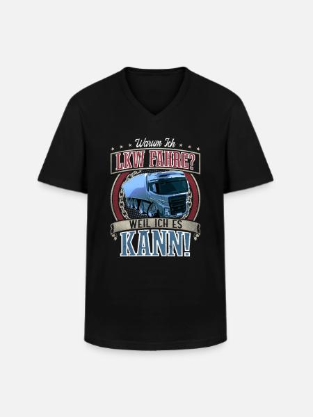 LKW Fahrer - Männer-T-Shirt mit V-Ausschnitt - Schwarz