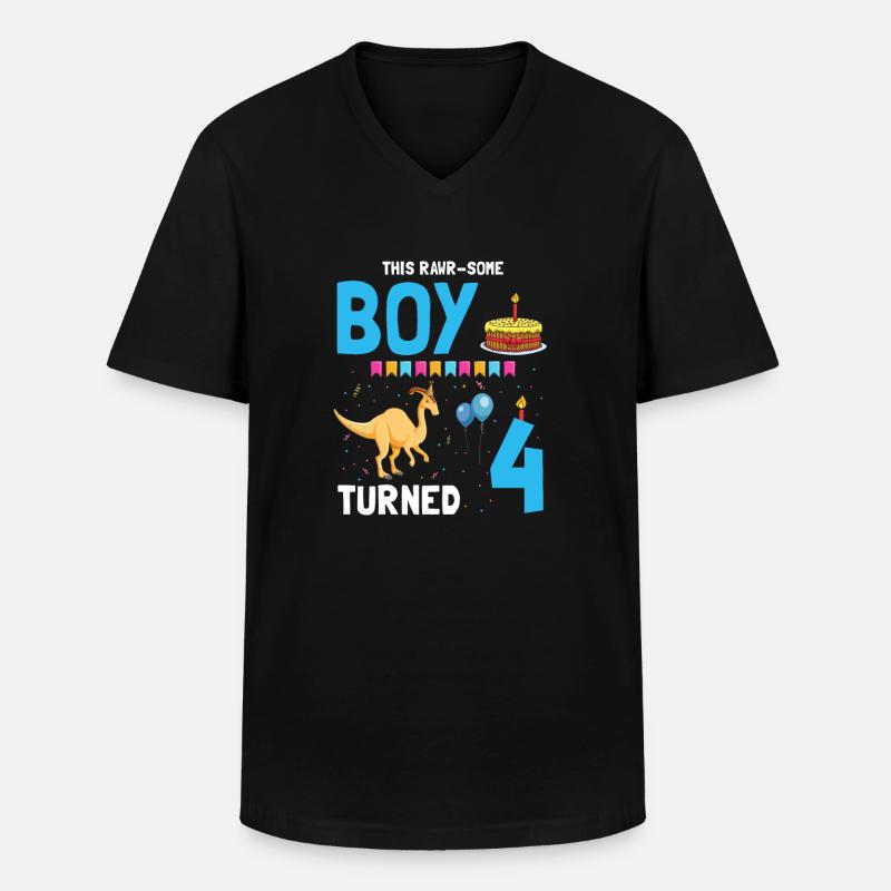 Parasaurolophus Kinder Design Dinosaurier - Männer-T-Shirt mit V-Ausschnitt - Schwarz