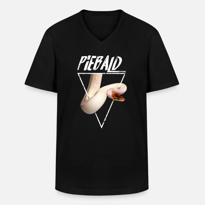 Piebald Ball Python Reptilienpfleger - Männer-T-Shirt mit V-Ausschnitt - Schwarz