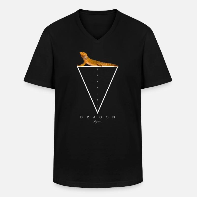 Bartdrache Modern Geometrisch - Männer-T-Shirt mit V-Ausschnitt - Schwarz