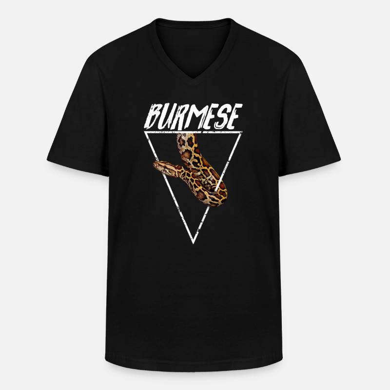 Burmese Python Owner Geometric - Men's V-Neck T-Shirt - black