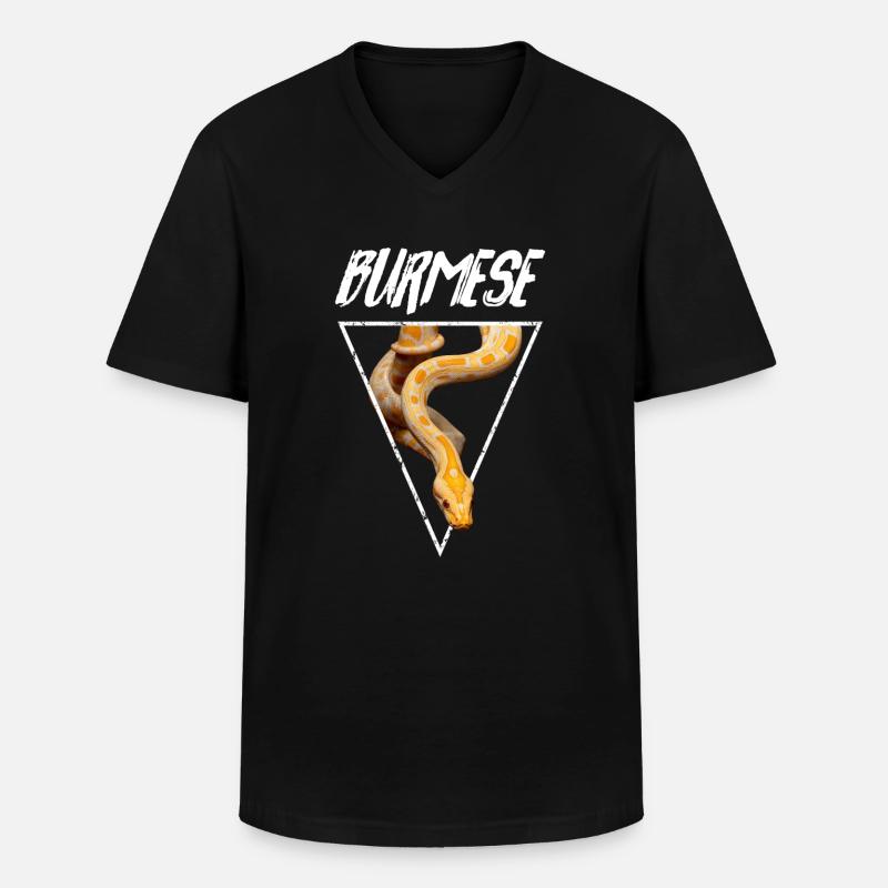 Burmese Python Snake Owner - Men's V-Neck T-Shirt - black