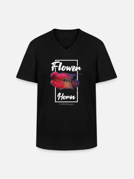 Flowerhorn Tropical Fish Keeper - Men's V-Neck T-Shirt - black