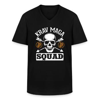 Krav Maga Apparel Israélien Self - T-shirt col V Homme - noir - Devant - AI Model Male 178 dark (178cm)