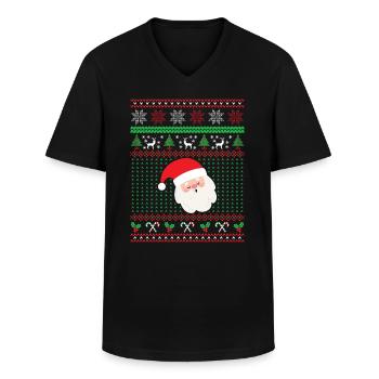 Weihnachtsmann, Weihnachtsgeschenk - Männer-T-Shirt mit V-Ausschnitt - Schwarz - Vorne - AI Model Male 178 dark (178cm)