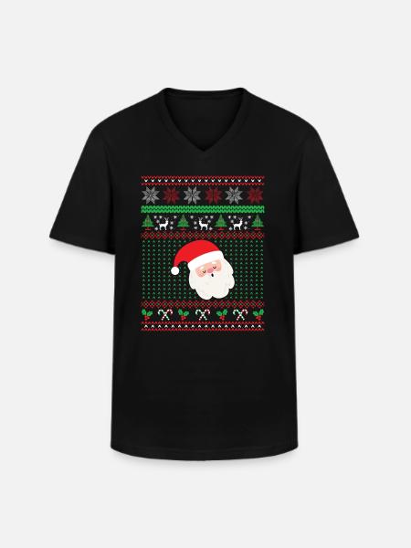 Weihnachtsmann, Weihnachtsgeschenk - Männer-T-Shirt mit V-Ausschnitt - Schwarz
