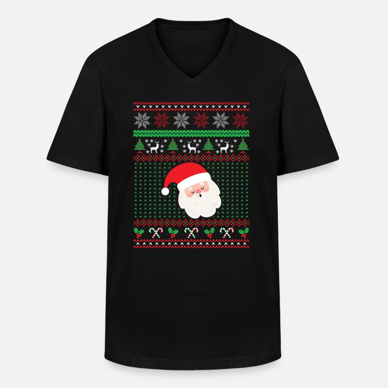 Weihnachtsmann, Weihnachtsgeschenk - Männer-T-Shirt mit V-Ausschnitt - Schwarz