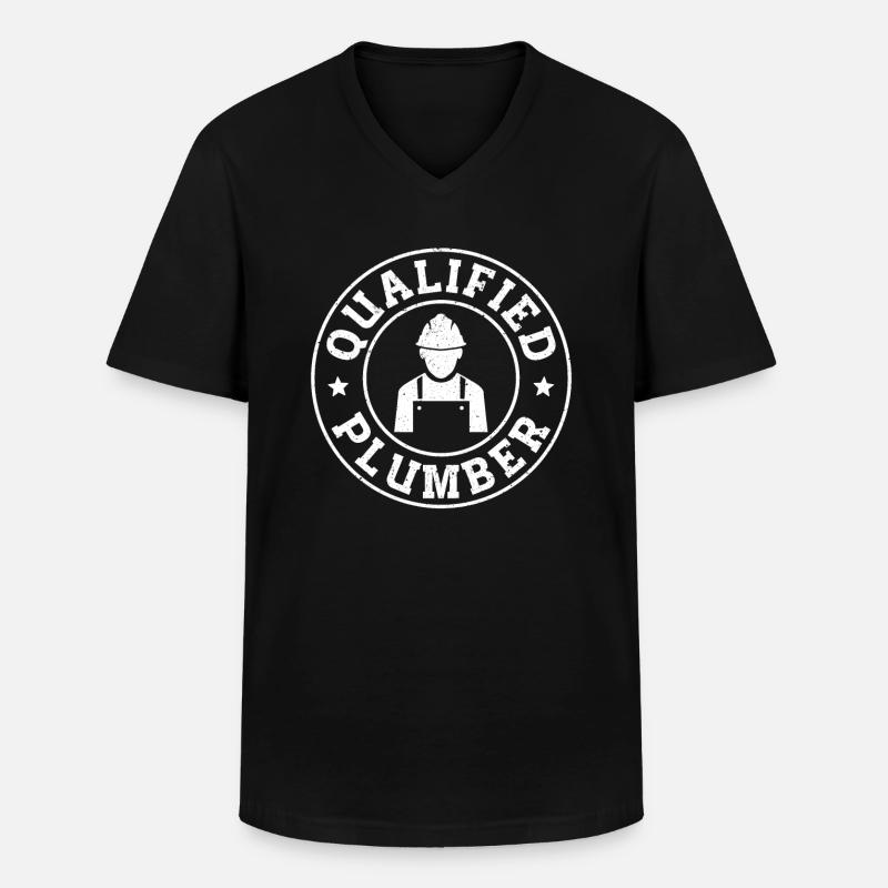 Construction Plumber - Männer-T-Shirt mit V-Ausschnitt - Schwarz