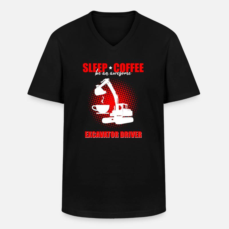Baggerführer für Bagger und Sandbagger - Männer-T-Shirt mit V-Ausschnitt - Schwarz
