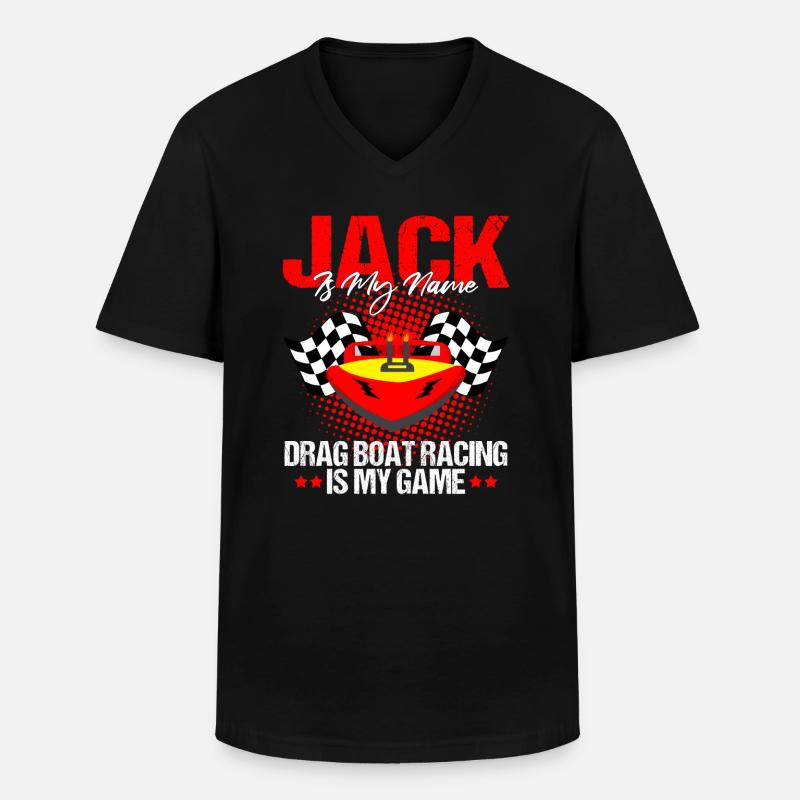 Drag Boot Design für Rennbootfahrer - Männer-T-Shirt mit V-Ausschnitt - Schwarz