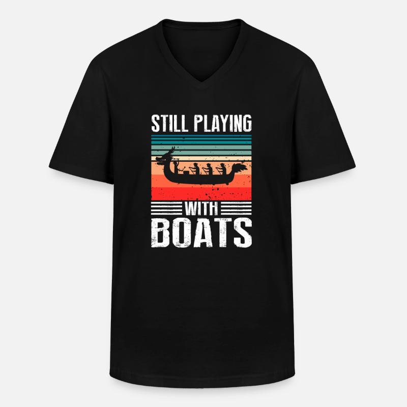 Drachenboot Trainer und Drachenboot - Männer-T-Shirt mit V-Ausschnitt - Schwarz