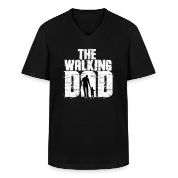 The Walking Dad Sohn Vatertag Geburtstag Geburt - Männer-T-Shirt mit V-Ausschnitt - Schwarz - Vorne - AI Model Male 178 dark (178cm)
