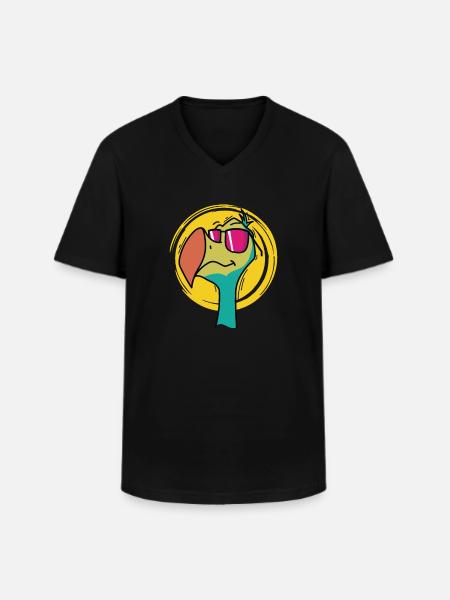 cool dodo bird from Mauritius - Men's V-Neck T-Shirt - black
