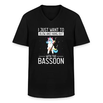 Basson Orchesta Design pour bassonistes - T-shirt col V Homme - noir - Devant - AI Model Male 178 dark (178cm)