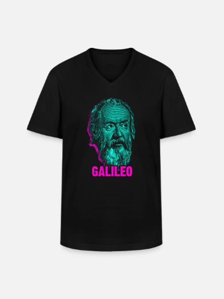 Galileo Galilei - Männer-T-Shirt mit V-Ausschnitt - Schwarz